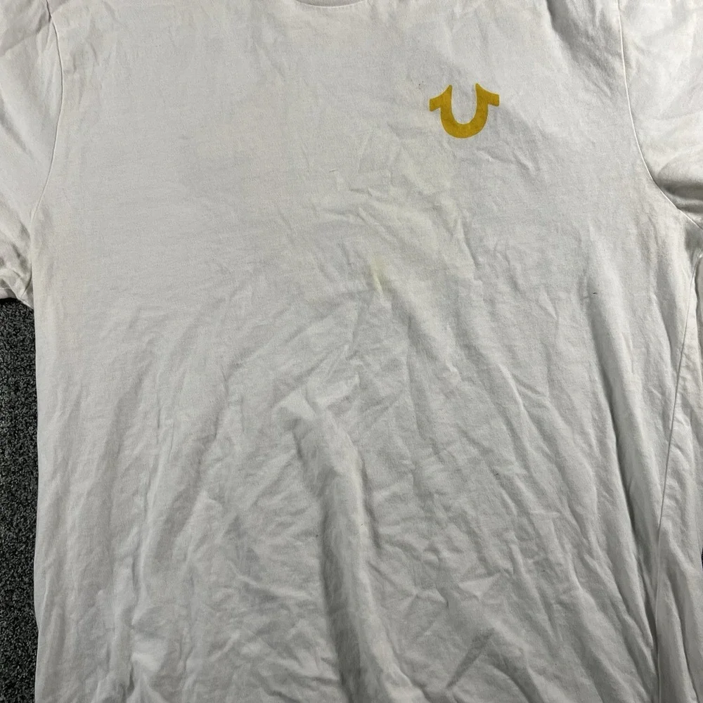 True Religion Buddha Graphic T Shirt White Men's XL Short Sleeve Cotton